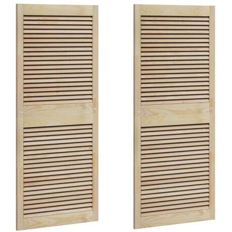 vidaXL Kastdeur 2 pcs Naturel 140,5 x 2,1 x 59,5 cm Massief grenenhout afbeelding2 - 1