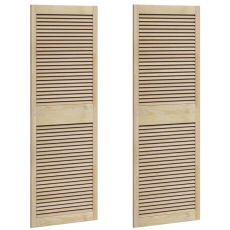 vidaXL Kastdeuren 2 pcs Bruin 170 x 59.5 x 2.1 cm Massief grenenhout afbeelding2 - 1