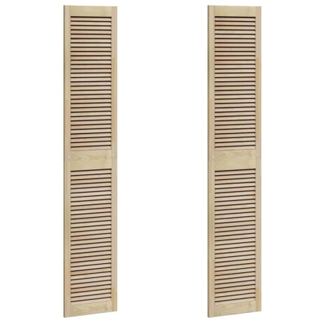 vidaXL Kastdeuren 2 pcs Bruin 201 x 39.5 x 2.1 cm Massief grenenhout afbeelding2 - 1