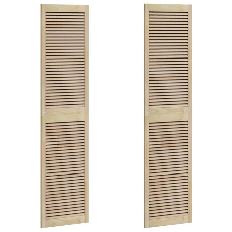 vidaXL Kastdeuren 2 pcs Bruin 201 x 49.5 x 2.1 cm Massief grenenhout afbeelding2 - 1