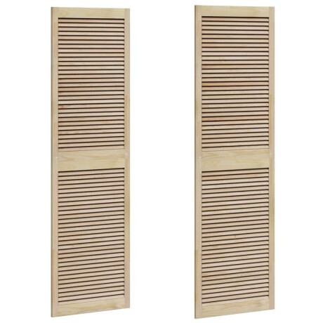 vidaXL Kastdeuren 2 pcs Bruin 201 x 59.5 x 2.1 cm Massief grenenhout afbeelding2 - 1