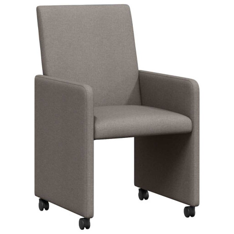 vidaXL Eetkamerstoelen met Wieltjes 2 pcs Taupe 57 x 66 x 94 cm Stof afbeelding2 - 1
