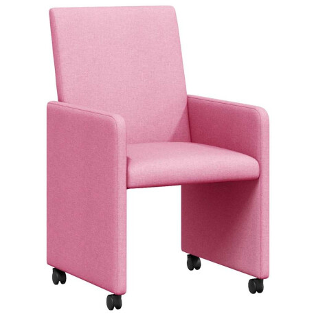 vidaXL Dining Stoelen met Wielen 2 pcs Roze 57 x 66 x 94 cm Stof afbeelding2 - 1