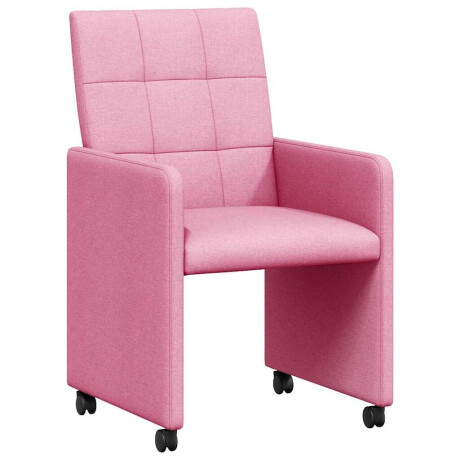 vidaXL Dining Stoelen met Wielen 2 pcs Roze 58 x 65 x 94 cm Stof afbeelding2 - 1