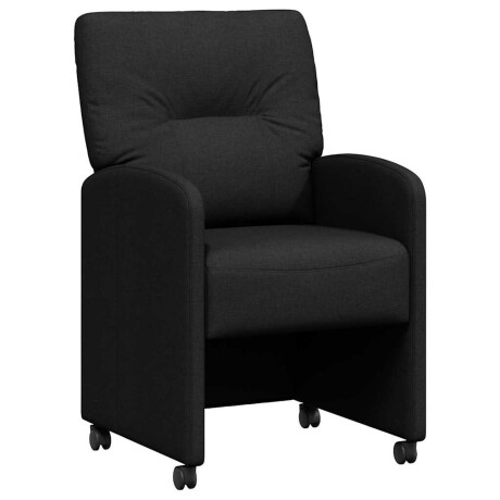vidaXL Eetkamerstoelen met Wieltjes 2 pcs Zwart 57 x 67 x 95 cm Stof afbeelding2 - 1
