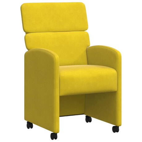 vidaXL Eetkamerstoelen met Wieltjes 2 pcs Geel 58 x 65 x 98 cm Fluweel afbeelding2 - 1