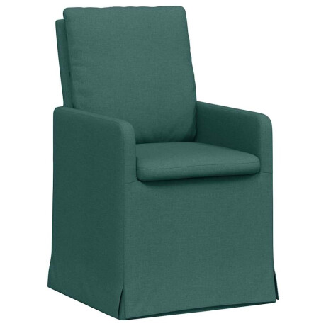 vidaXL Eettafelstoelen 2 pcs Donkergroen 57 x 67 x 98 cm Stof afbeelding2 - 1