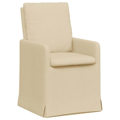 vidaXL Eettafelstoelen 2 pcs Crème 57 x 67 x 98 cm Stof afbeelding2 - 1
