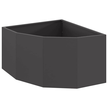 vidaXL Hoek Plantbak Zwart 60 x 60 x 35 cm Staal afbeelding2 - 1