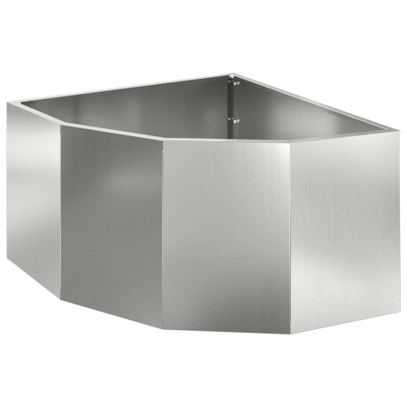 vidaXL Hoek Plantbak Zilver 60 x 60 x 35 cm Gegalvaniseerd staal afbeelding2 - 1