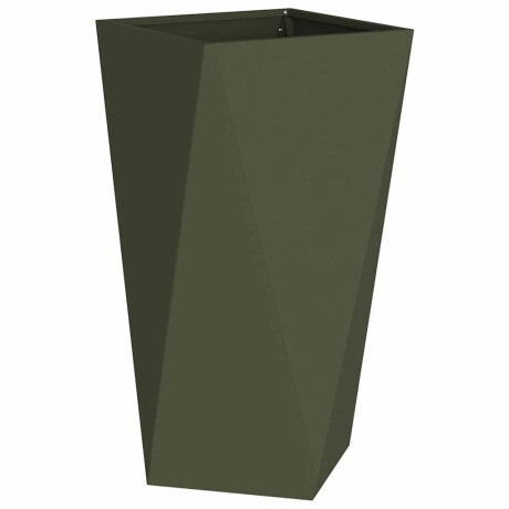 vidaXL Plantenbak Olijf Groen 40 x 40 x 75 cm Staal afbeelding2 - 1