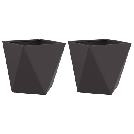 vidaXL Plantenbak 2 pcs Zwart 40 x 40 x 40 cm Staal afbeelding2 - 1
