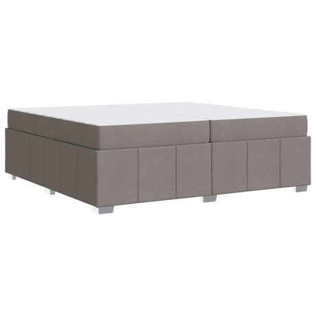 vidaXL Bedframe met matras Taupe 200 x 200 cm Stof afbeelding2 - 1