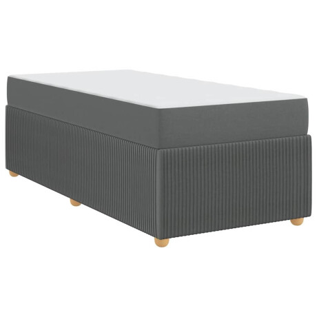 vidaXL Bedframe met matras Donkergrijs 90 x 190 cm Stof afbeelding2 - 1