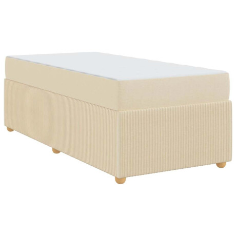 vidaXL Bedframe met matras Crème 90 x 190 cm Stof afbeelding2 - 1