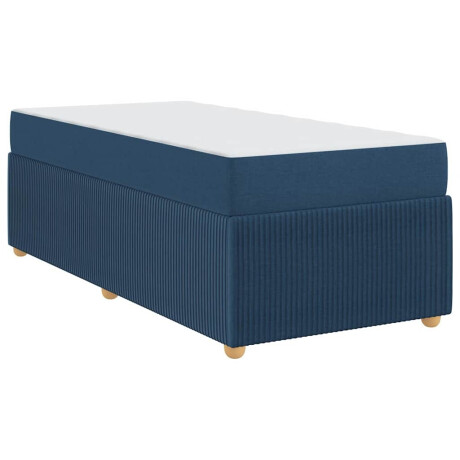 vidaXL Bedframe met matras Blauw 90 x 190 cm Stof afbeelding2 - 1