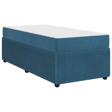 vidaXL Bedframe met matras Anders Blauw 90 x 190 cm Fluweel afbeelding2 - 1