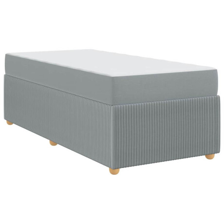 vidaXL Bedframe met matras Lichtgrijs 100 x 200 cm Stof afbeelding2 - 1