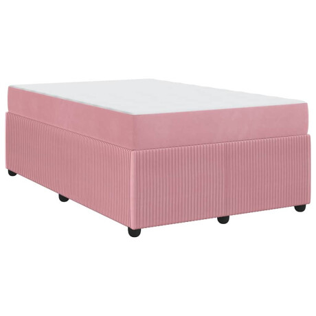 vidaXL Bedframe met matras Anders Roze 120 x 190 cm Fluweel afbeelding2 - 1