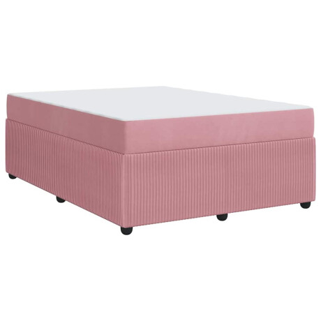 vidaXL Bedframe met matras Anders Roze 140 x 200 cm Fluweel afbeelding2 - 1
