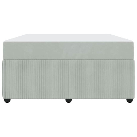 vidaXL Bedframe met matras Anders Lichtgrijs 160 x 200 cm Fluweel afbeelding2 - 1