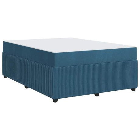 vidaXL Bedframe met matras met matras Blauw 160 x 200 cm Fluweel afbeelding2 - 1