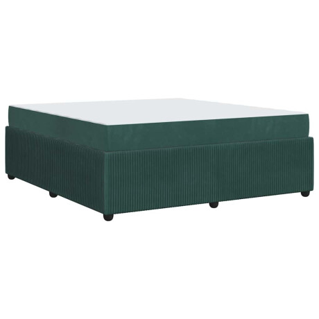vidaXL Bedframe met matras met matras Donkergroen 180 x 200 cm Fluweel afbeelding2 - 1