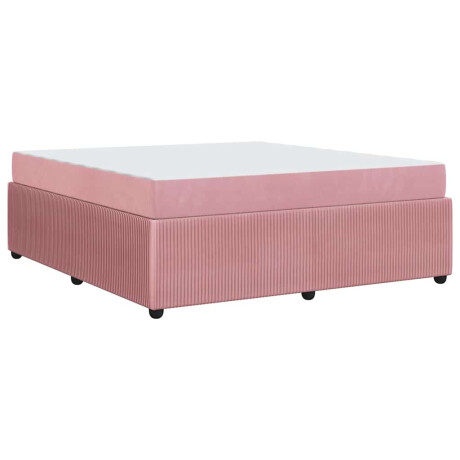 vidaXL Bedframe met matras Anders Roze 180 x 200 cm Fluweel afbeelding2 - 1
