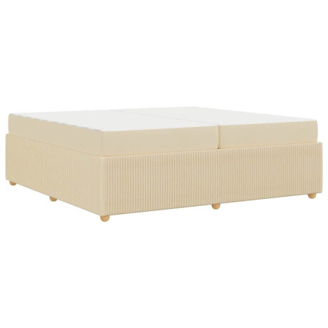 vidaXL Bedframe met matras met matras Crème 200 x 200 cm Stof afbeelding2 - 1