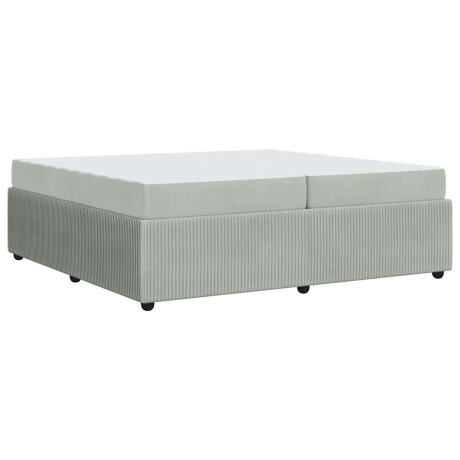 vidaXL Bedframe met matras met matras Lichtgrijs 200 x 200 cm Fluweel afbeelding2 - 1