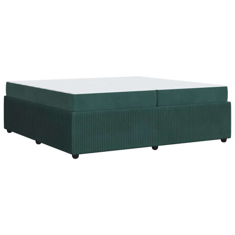 vidaXL Bedframe met matras Anders Donkergroen 200 x 200 cm Fluweel afbeelding2 - 1