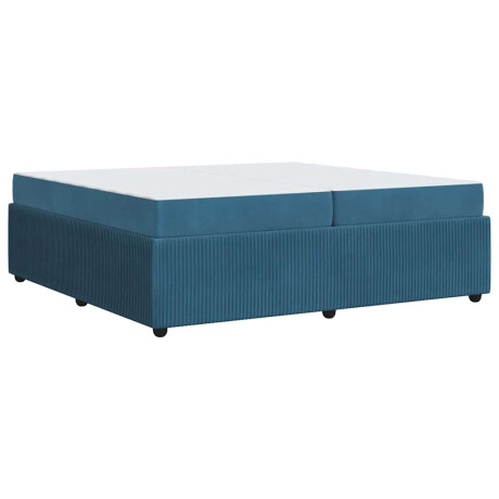 vidaXL Bedframe met matras met matras Blauw 200 x 200 cm Fluweel afbeelding2 - 1