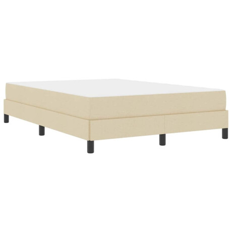 vidaXL Boxspring bed met matras Crème 140 x 190 cm Stof afbeelding2 - 1