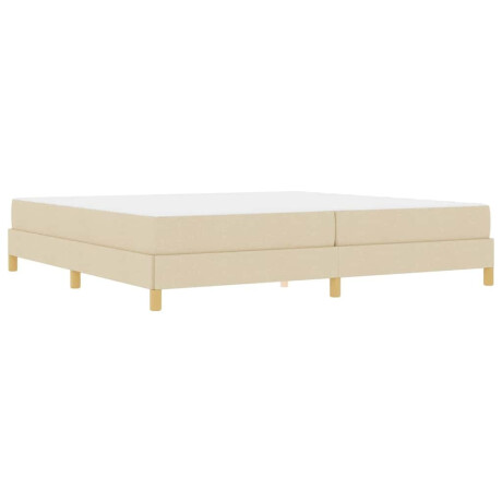 vidaXL Boxspring bed Crème, Bruin 200 x 200 cm Stof, Engineered Hout afbeelding2 - 1