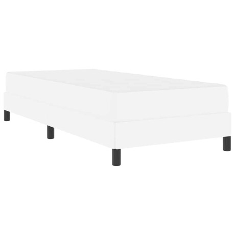 vidaXL Bedframe met matras Puur Wit 100 x 200 cm Stof afbeelding2 - 1