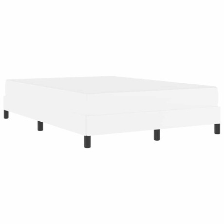 vidaXL Bedframe met matras Puur Wit 140 x 190 cm Stof afbeelding2 - 1