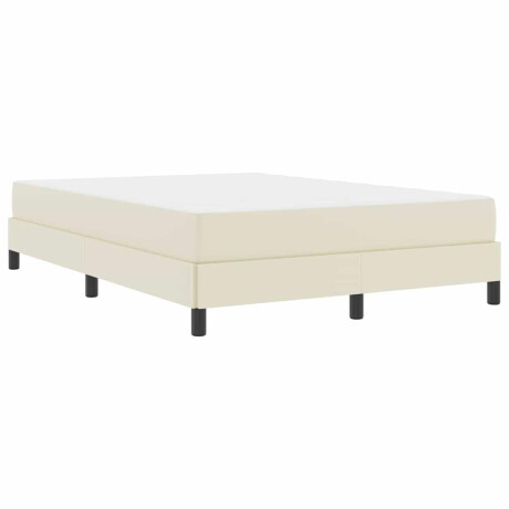vidaXL Bedframe met matras Crème 140 x 190 cm Stof afbeelding2 - 1