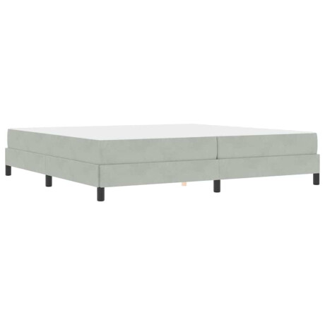 vidaXL Boxspringbed met matras Lichtgrijs 200 x 200 cm Fluweel afbeelding2 - 1