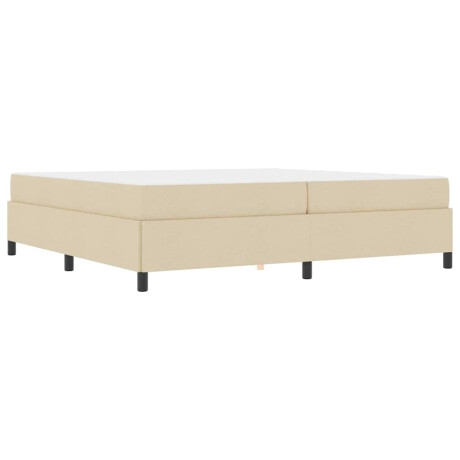 vidaXL Boxspring bed Crème, Zwart 200 x 200 cm Stof, Engineered Hout afbeelding2 - 1