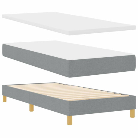 vidaXL Boxspringbed met matras Lichtgrijs 190 x 90 cm Stof afbeelding2 - 1
