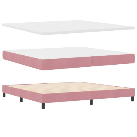 vidaXL Boxspringbed met Matras Zwart 100x200 cm Fluweel Roze afbeelding2 - 1