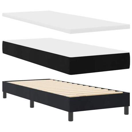 vidaXL Boxspringbed met hoofdeinde Zwart 200 x 80 cm Fluweel afbeelding2 - 1
