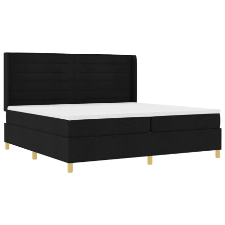 vidaXL Boxspringbed met matras met hoofdeinde Zwart 200 x 200 cm Stof afbeelding2 - 1