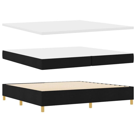 vidaXL Boxspringbed met matras met hoofdeinde Zwart 200 x 200 cm Stof afbeelding2 - 1