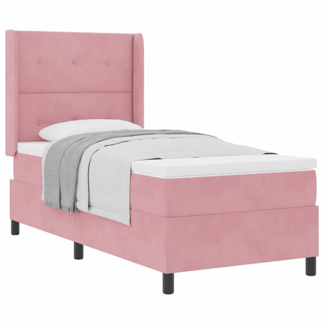 vidaXL Boxspring bed met hoofdeinde Roze 80 x 200 cm Fluweel afbeelding2 - 1