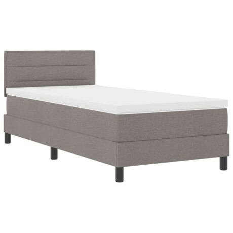vidaXL Boxspring bed met matras met hoofdeinde Taupe 90 x 190 cm Stof afbeelding2 - 1