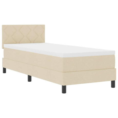 vidaXL Boxspring bed met matras met LED Crème 80 x 200 cm Stof afbeelding2 - 1