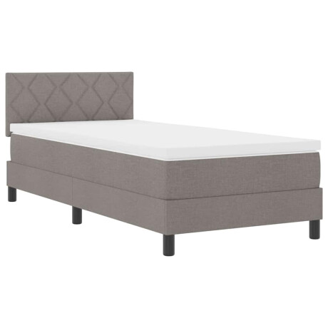 vidaXL Boxspring bed met matras met hoofdeinde Taupe 90 x 190 cm Stof afbeelding2 - 1