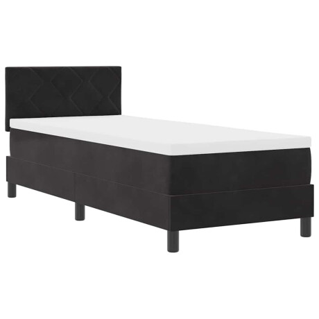 vidaXL LED Box Spring Bed met matras met LED Zwart 80 x 200 cm Fluweel afbeelding2 - 1