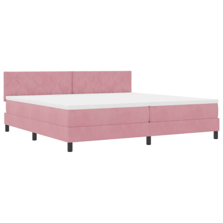 vidaXL Boxspring bed met matras Roze 200 x 200 cm Fluweel afbeelding2 - 1
